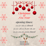 Cristmas and New Year opening times